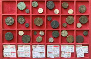 reverse: The Roman Empire. Lot of thirty-one (31) unclassified AR and AE denominations, 1st-3rd century AD