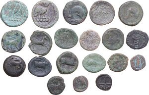 reverse: Ancient World. Lot of twenty (20) unclassified AE denominations of Greek Italy, Sicily and the Roman Empire