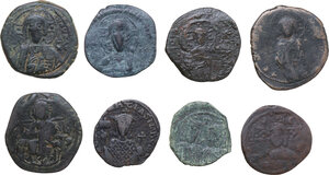 obverse: The Byzantine Empire. Lot of eight (8) unclassified AE folles