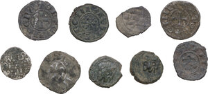 obverse: Arabic and Medieval Sicily. Lot of nine (9) unclassified AE and BI denominations