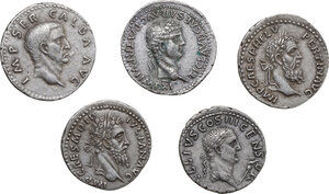 obverse: Lot of five (5) modern replicas of unclassified AR denominations. Noted portraits: Galba, Claudius, Pertinax, Didius Julianus, Vitellius