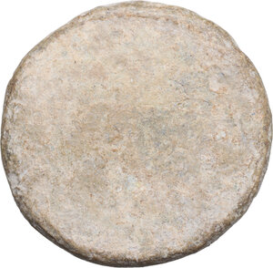 reverse: LEAD MOLD WITH A HANDLE Greek World or Roman. Lead mold with no engravements. Width : 34,5 mm Weight: 71 g