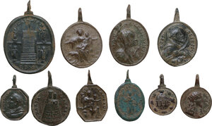 reverse: TEN VOTIVE MEDALS Post-Renaissance, c. 17th -18th century AD. Lot of ten (10) bronze votive medals. Various dimensions and shapes