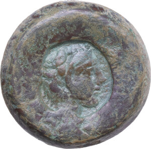 reverse: Akragas. Countermark on earlier AE Hemilitron , c. 405-367 BC