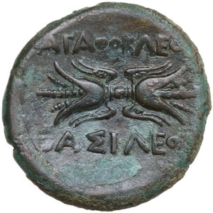 reverse: Syracuse. Agathokles (317-289 BC). AE Litra, c. 295 BC