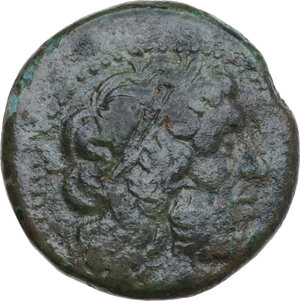 obverse: Syracuse. Hieron II (274-215 BC). AE 26 mm, c. 270-260 BC. Imitation of Ptolemy II Philadelphos