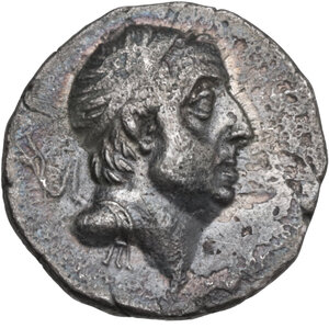 obverse: Kings of Cappadocia. Ariobarzanes I Philoromaios (96-63 BC). AR Drachm, Eusebeia mint, dated year 31 (65-64 BC)