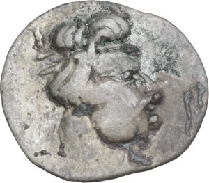 obverse: Kujula Kadphises (50-90 AD). AR Obol,  Heraus  type, uncertain mint in Tajikistan