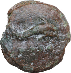 reverse: Dioscuri/Mercury series. AE Cast Triens, c. 275-270 BC