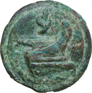 reverse: Janus/prow to right libral series. AE Cast Semis, c. 225-217 BC