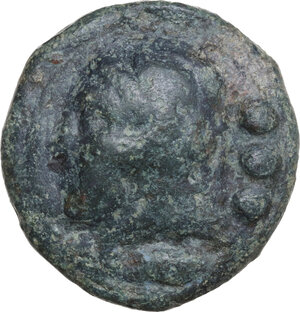 obverse: Janus/prow to right libral series. AE Cast Quadrans, c. 225-217 BC