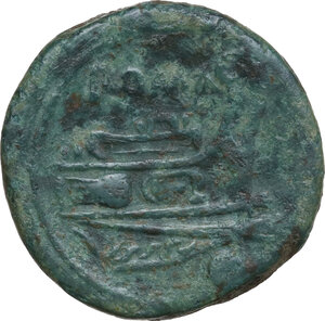 reverse: Anonymous post-semilibral series. AE Uncia, Cales second half 216 BC.