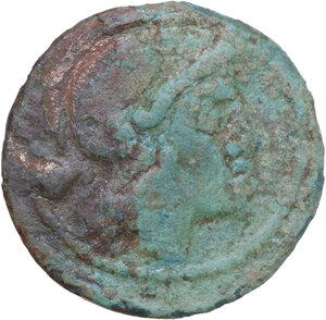 obverse: Anonymous post-semilibral series. AE Uncia, Cales, second half 216 BC