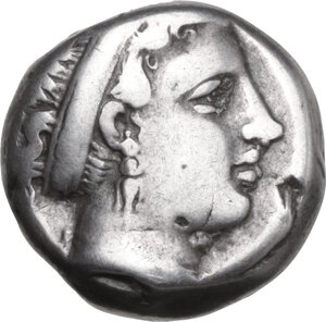 obverse: Central and Southern Campania, Neapolis. AR Nomos, 395-385 BC