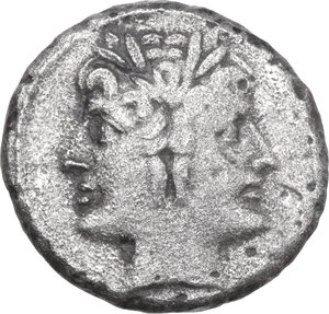 obverse: Anonymous. AR Debased Quadrigatus, Capua, early 215 BC