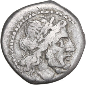 obverse: Anonymous. AR Victoriatus, camp mint, 215-211 BC