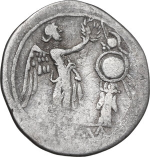 reverse: LT First Series. AR Victoriatus, uncertain Luceria (or Castra Valeriana?) mint, 214 BC