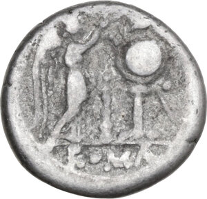 reverse: Club series. Victoriatus, uncertain South-East mint, 209 BC