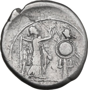 reverse: Scipio (Staff) series. Victoriatus, uncertain mint (Capua?, Roma?), 206 BC