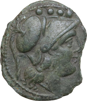 obverse: Anonymous Sextantal series. AE Triens, after 211 BC