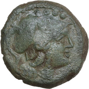 obverse: Anonymous Sextantal series. AE Triens, after 211 BC