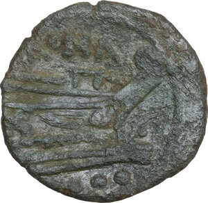 reverse: Anonymous Sextantal series. AE Triens, after 211 BC