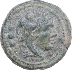 obverse: ROMA in monogram series. AE Quadrans, uncertain mint in South East Italy, 214/213 BC