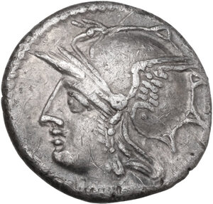 obverse: M. Baebius Q. f. Tampilus. AR Denarius, 137 BC