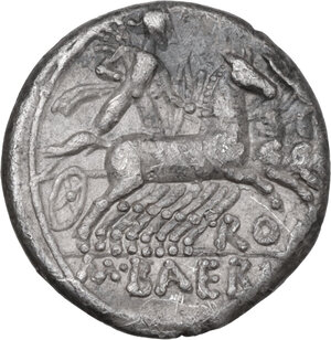 reverse: M. Baebius Q. f. Tampilus. AR Denarius, 137 BC