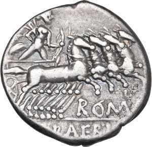 reverse: M. Baebius Q. f. Tampilus. AR Denarius, 137 BC