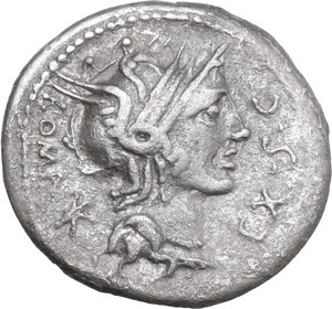 obverse: M. Sergius Silus. Denarius, 116 or 115 BC