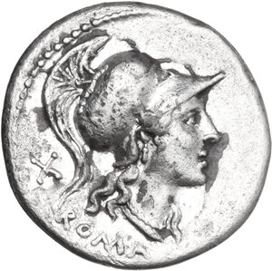 obverse: Anonymous. AR Denarius, 115 or 114 BC