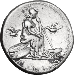 reverse: Anonymous. AR Denarius, 115 or 114 BC