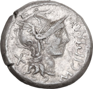 obverse: M. Cipius M.f. AR Denarius, 115 or 114 BC