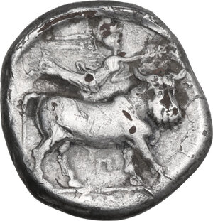 reverse: Central and Southern Campania, Neapolis. Fourrée Nomos, c. 300-280 BC