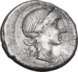 obverse: Mn. Aemilius Lepidus. Denarius, 114 or 113 BC