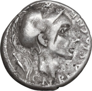 obverse: Cn. Blasio Cn.f. AR Denarius, 112-111 BC