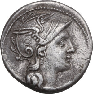 obverse: C. Claudius Pulcher. AR Denarius, 110 or 109 BC