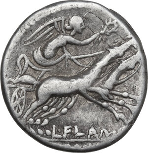 reverse: L. Flaminius Chilo. AR Denarius, 109 or 108 BC