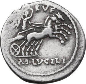 reverse: Mn. Lucilius M.f. AR Denarius, 101 BC