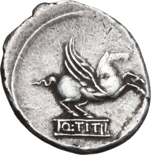 reverse: Q. Titius. AR Denarius, 90 BC