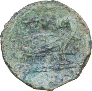 reverse: L. Titurius L. f. Sabinus. AE As, 89 BC