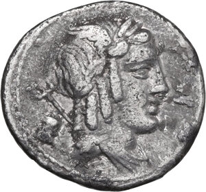 obverse: L. Julius Bursio. Denarius, 85 BC