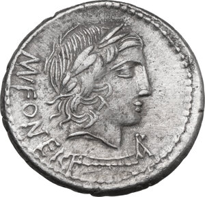 obverse: Mn. Fonteius C.f. AR Denarius, 85 BC