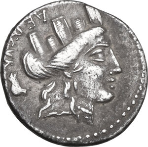 obverse: P. Furius Crassipes. AR Denarius, 84 BC