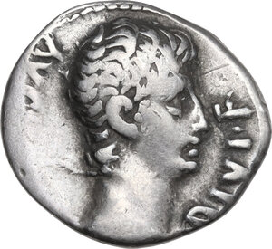 obverse: Augustus (27 BC - 14 AD). AR Denarius. Lugdunum mint