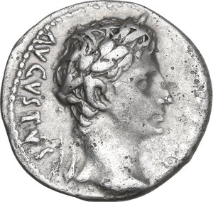 obverse: Augustus (27 BC - 14 AD). AR Denarius. Lugdunum mint, 10 BC