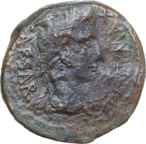 obverse: Augustus (27 BC - 14 AD). AE As, Lugdunum mint, 10-6 BC