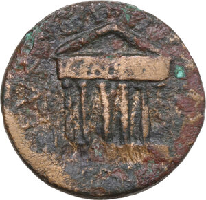 reverse: Tiberius (14-37). AE 21 mm, Corinth mint, duoviri Lucius Arrius Peregrinus and Lucius Lucius Furius Labeo, c. 32-33