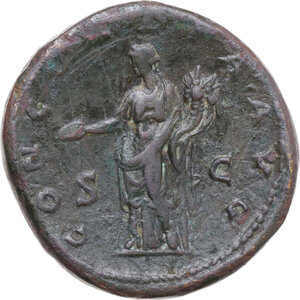 reverse: Sabina, wife of Hadrian (died 137 AD). AE Sestertius, Rome mint, 136-138